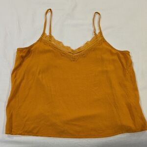 Arizona Jean Co Mustard Lace Trim Cami Top